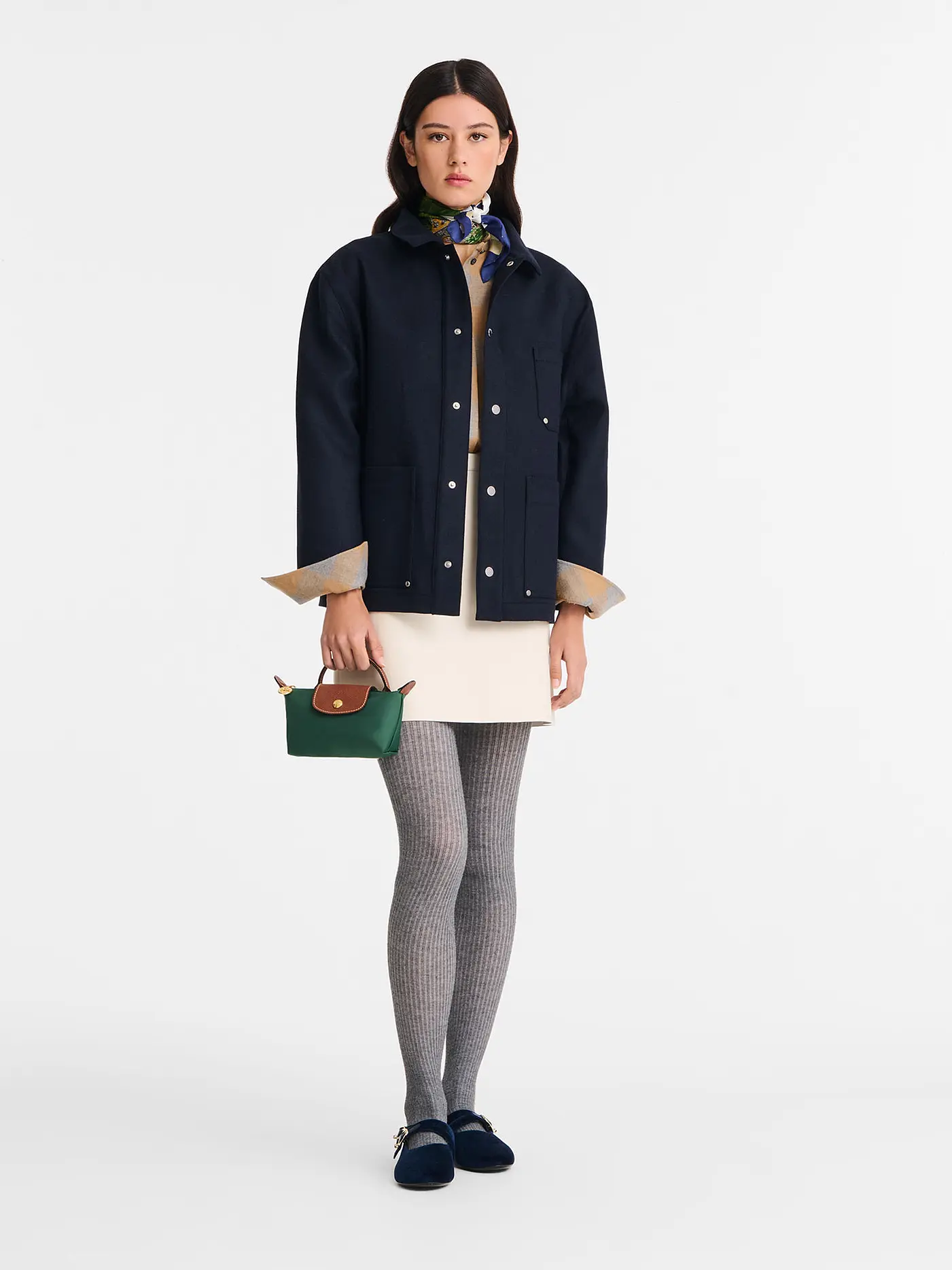 LONGCHAMP | Le Pliage Original Pochette mit Henkel, Navy | olive